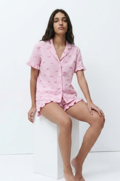 Kadın Desenli Trend Pijama Takımı