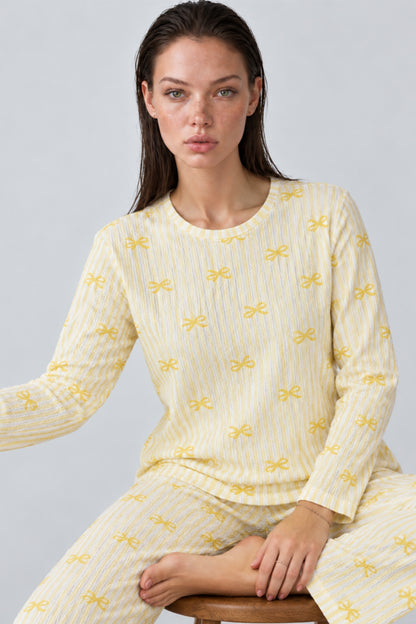 Kadın Kalpli Rahat Kalıp İkili Pijama Takımı 4768