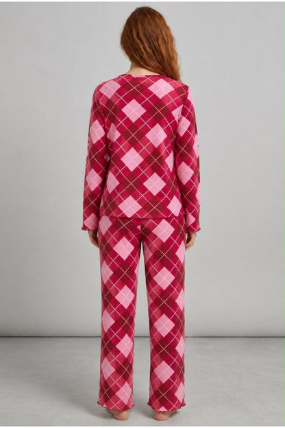 Kadın Çizgili Regular Fit Pijama Takımı 4691