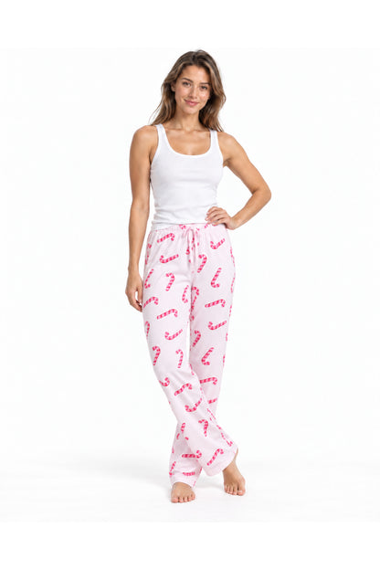 Kadın Çizgili Bluz Desenli Askılı Pijama Takımı