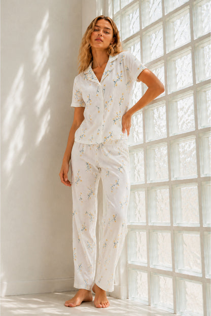 Kadın Genç Loose İpliği Boyalı Pijama Takımı