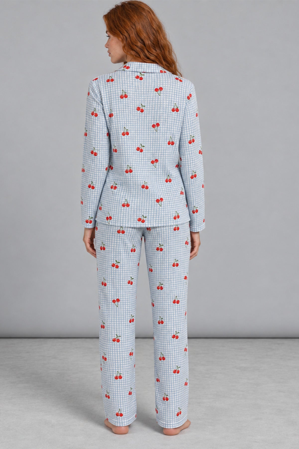 Kadın Kurdela Desenli Bol Renkli Pijama Takımı 4798
