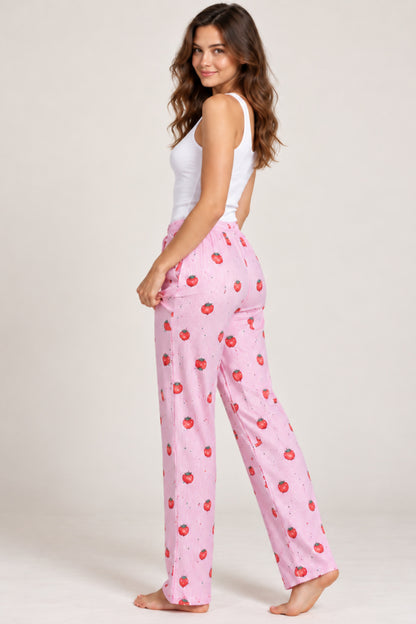 Kadın Çizgili Bluz Desenli Askılı Pijama Takımı