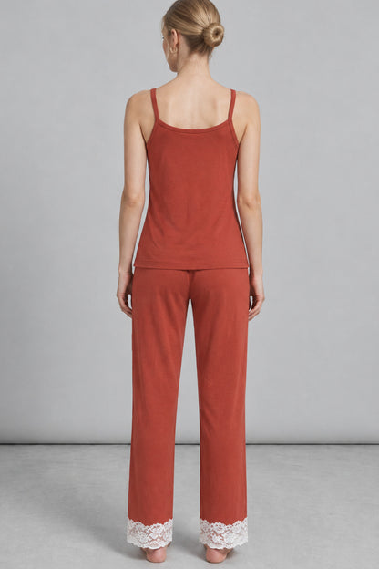 Kadın Dantelli Relaxed Pijama Takımı 4745