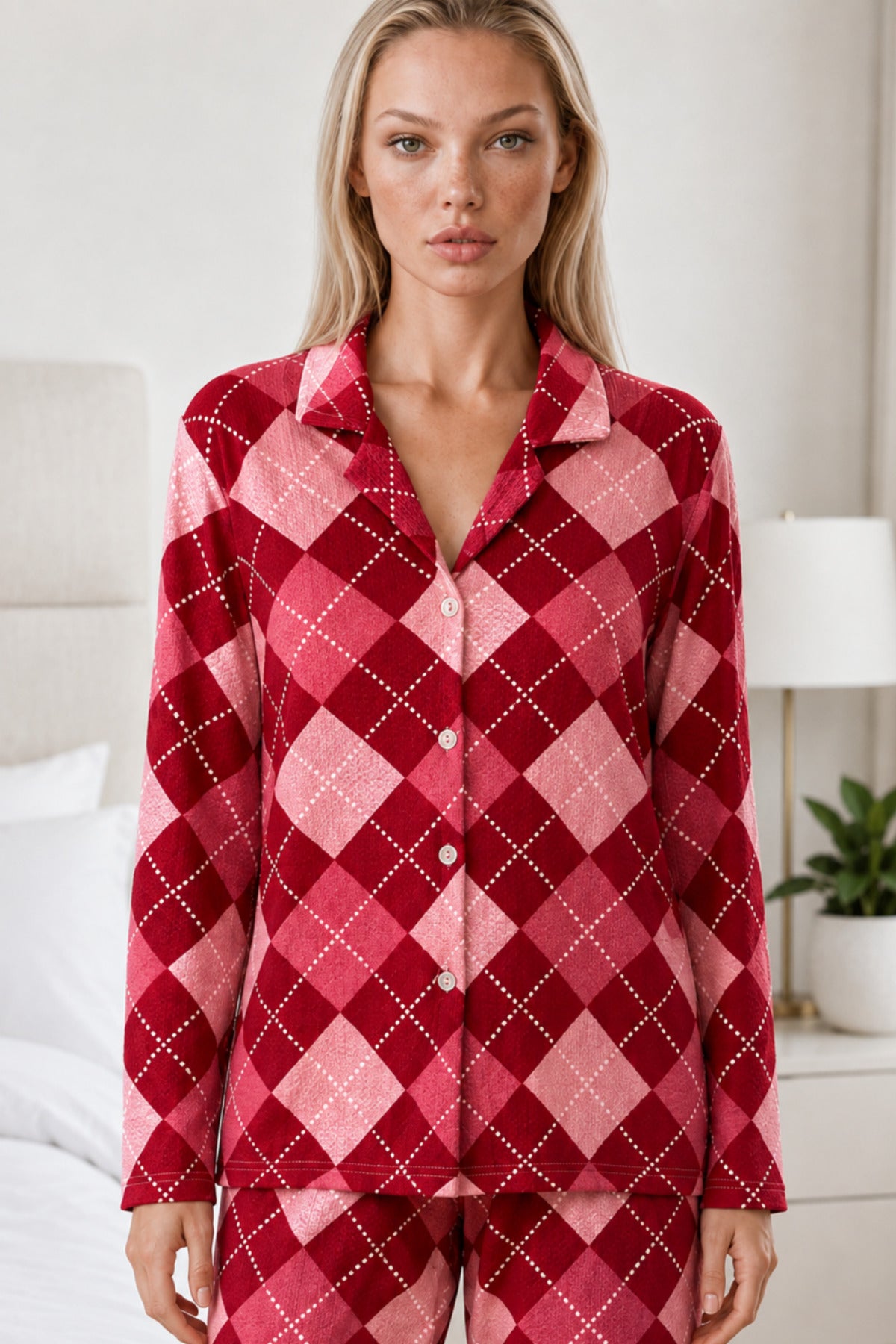 Kadın Casual Esnek Bol Pijama Takımı 4672