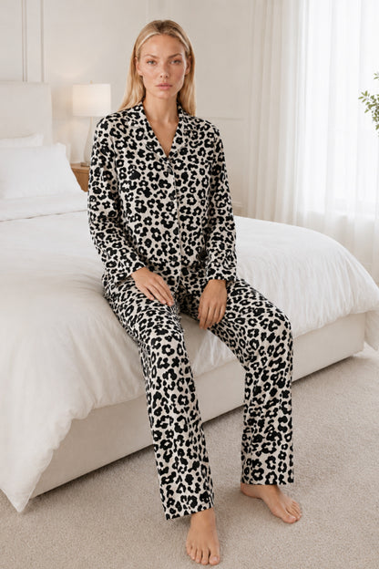 Kadın Desenli Relaxed Pijama Takımı 4661