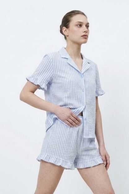 Kadın Premium Fırfırlı Pijama Takımı