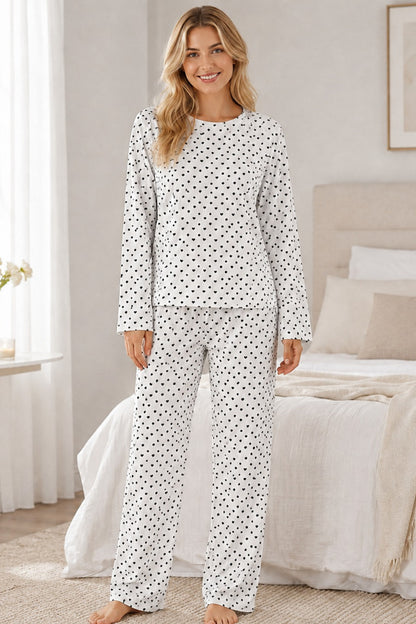 Kadın Desenli Uzun Kollu Pijama Takımı 4722