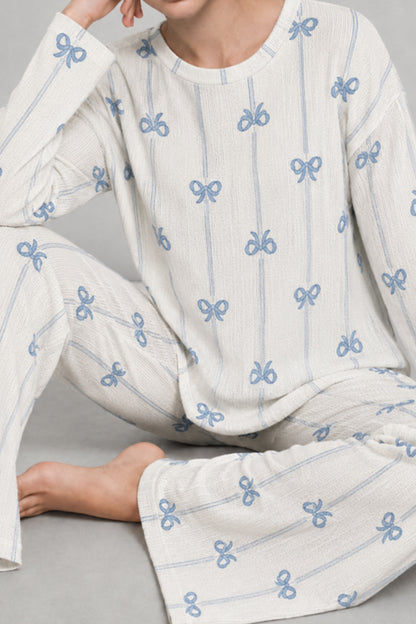 Kadın Desenli Nefes Alan Pijama Takımı 4694