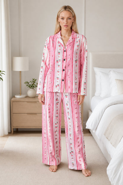Kadın Desenli Relaxed Pijama Takımı 4661