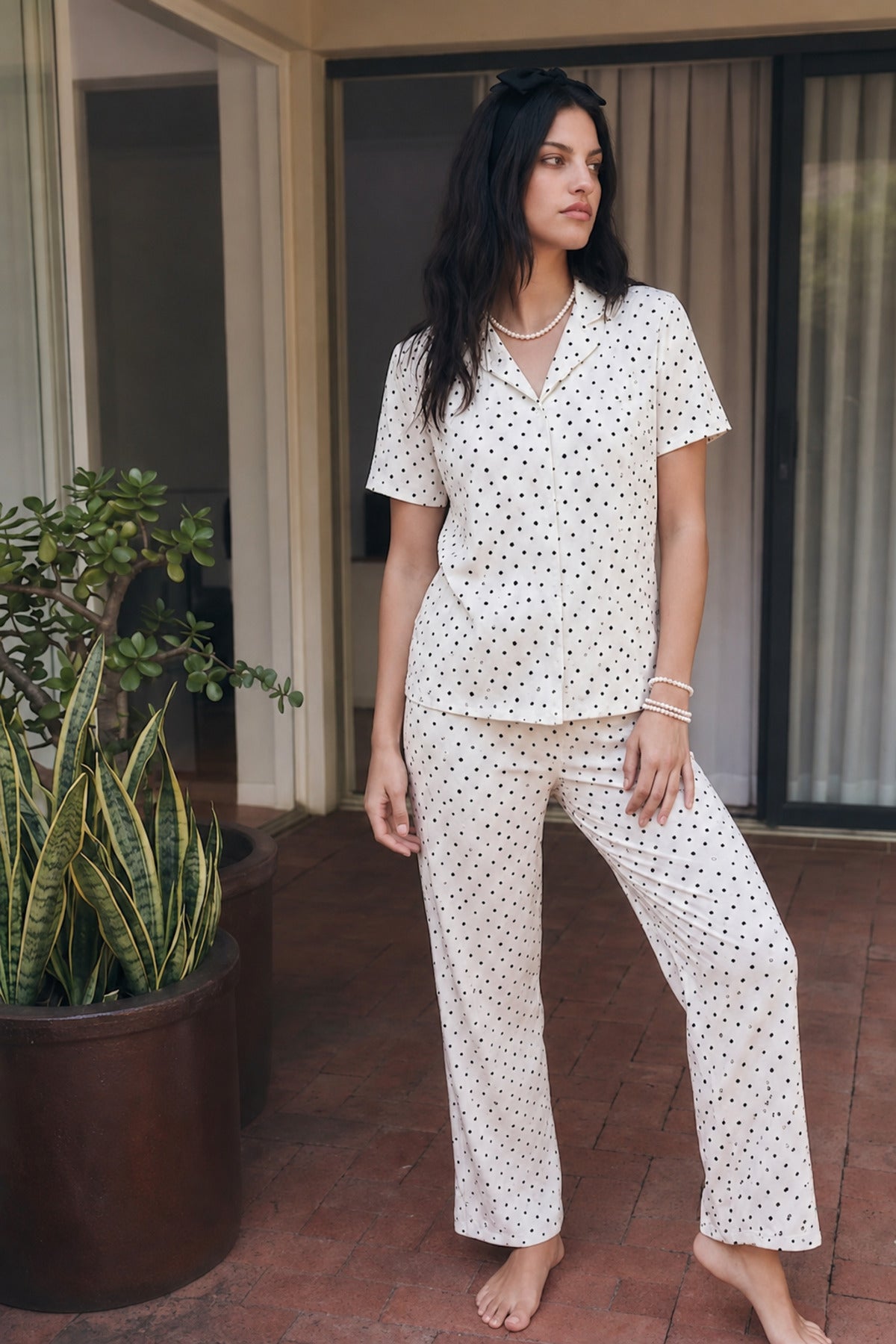 Viskon Karışım Homewear Pijama Takımı
