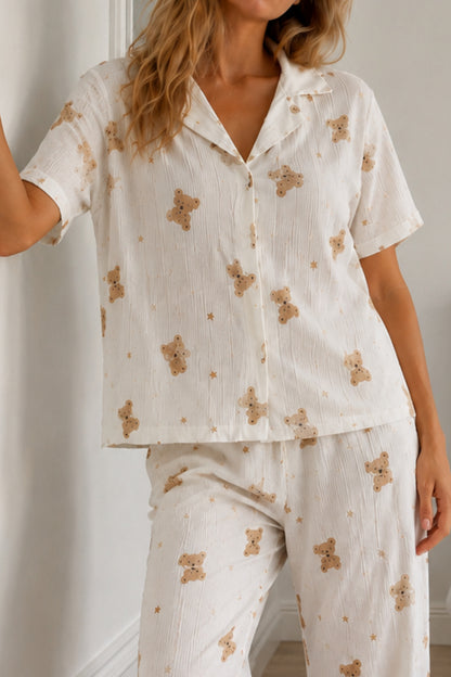 Kadın Loose Kalıp Pamuklu Pijama Takımı