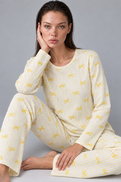 Kadın Kalpli Rahat Kalıp İkili Pijama Takımı 4768