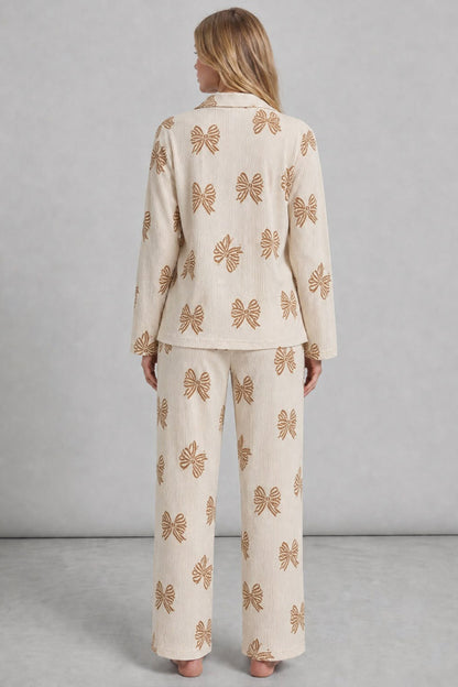 Kadın Desenli Uzun Kollu Pijama Takımı 4722
